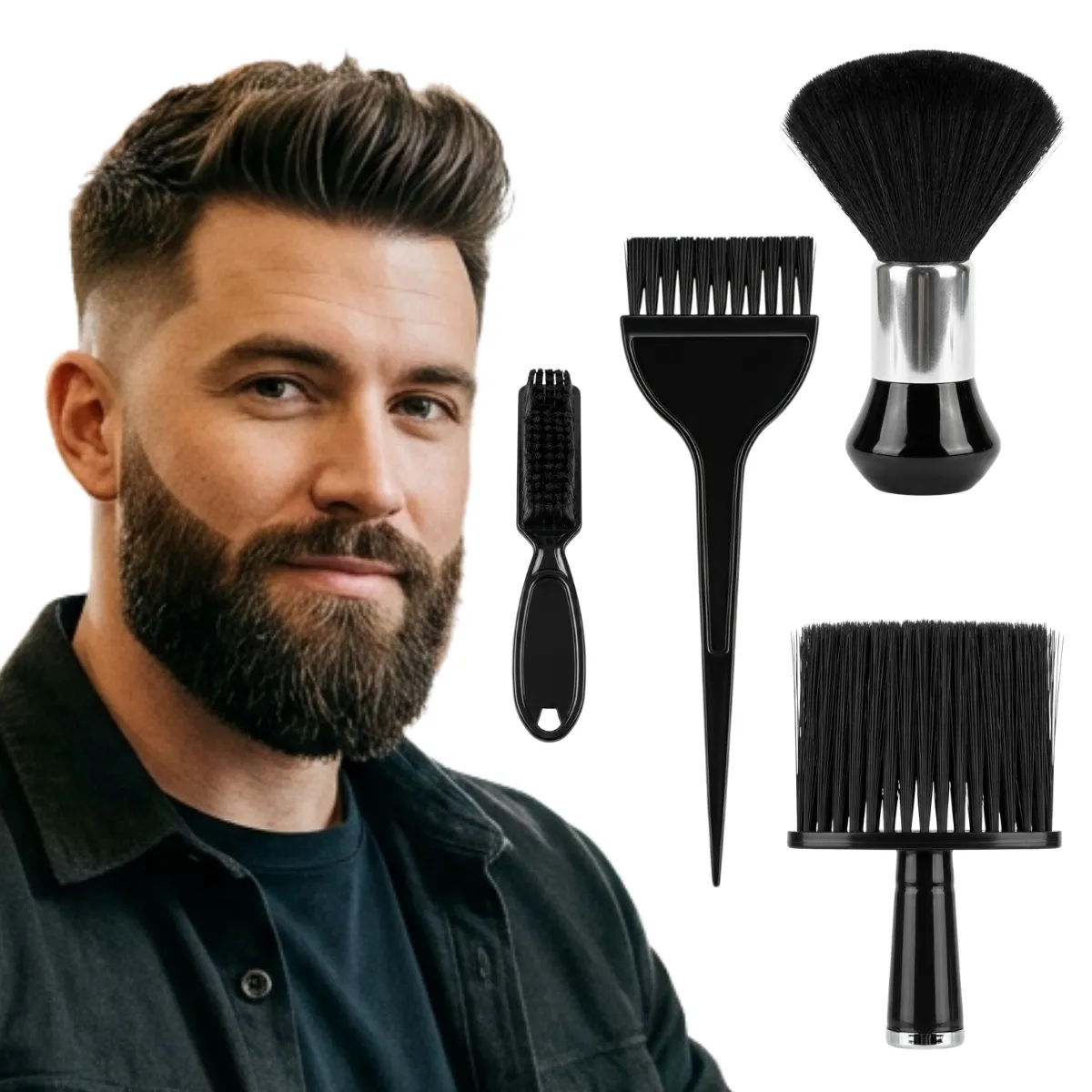 Set de 4 Cepillos de Peluquería para Corte y Tinte