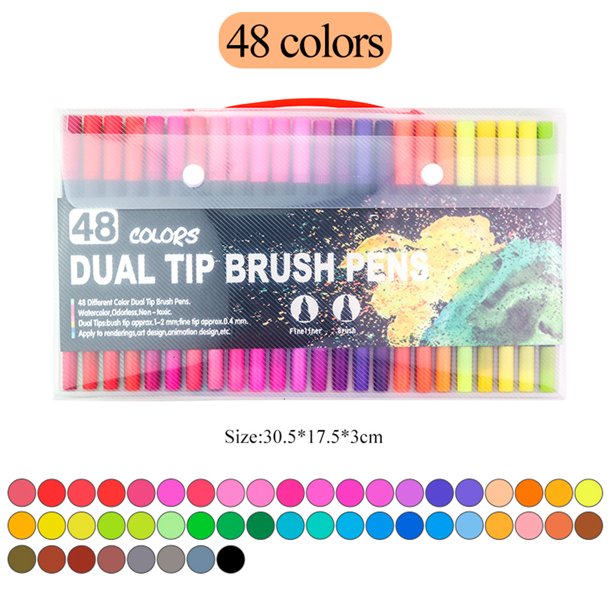 Plumones Dual Tip Brush Doble Punta 100 Colores