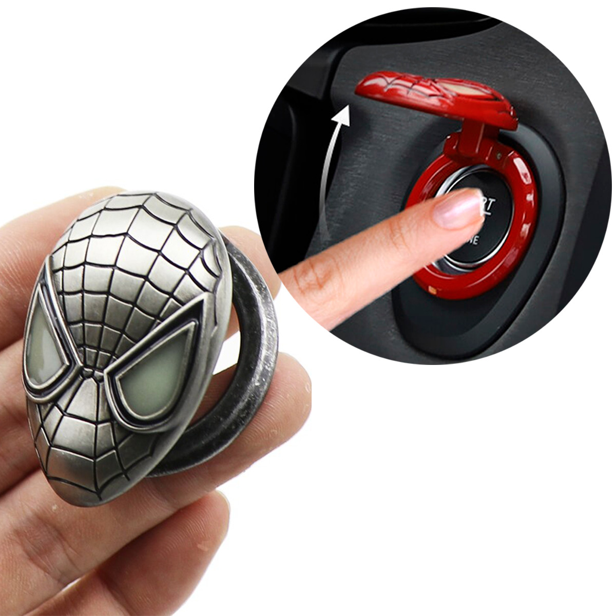 Protector Para Botón Encendido Spiderman Metálico