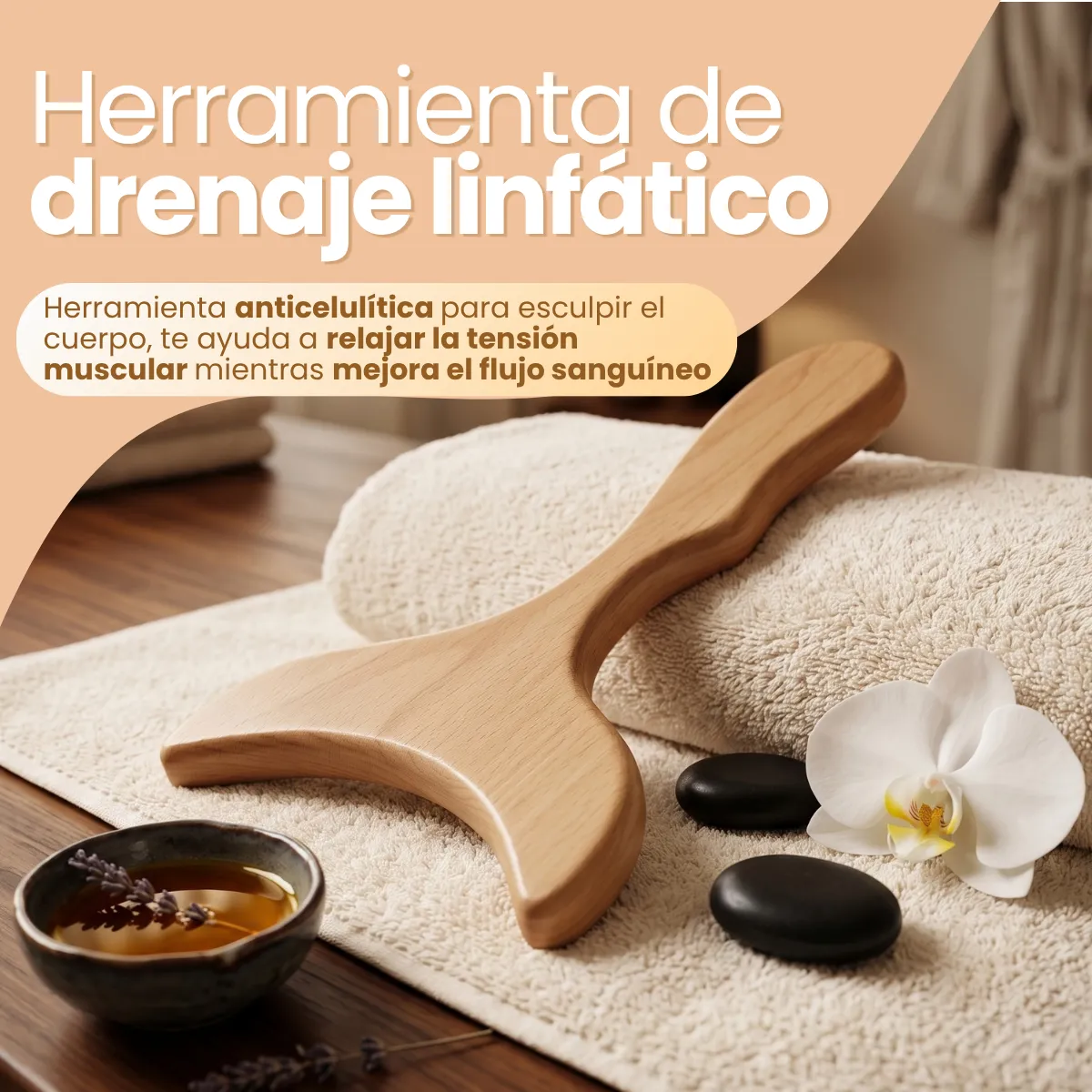 Masajeador Madera Drenaje Linfático Anti Celulitis Masaje - Imagen 8