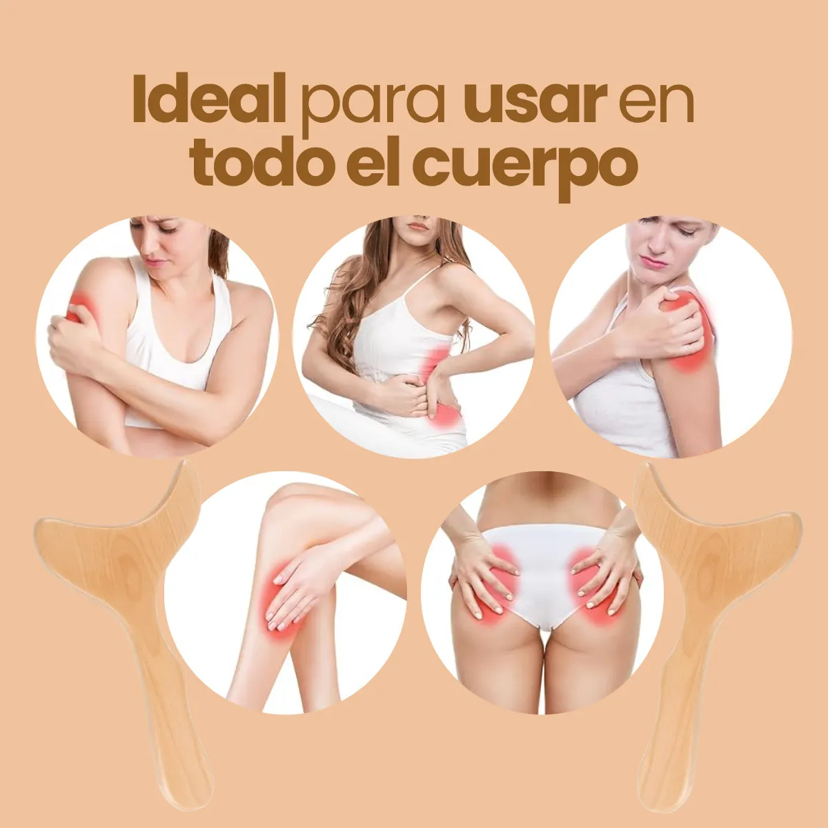 Masajeador Madera Drenaje Linfático Anti Celulitis Masaje - Imagen 5
