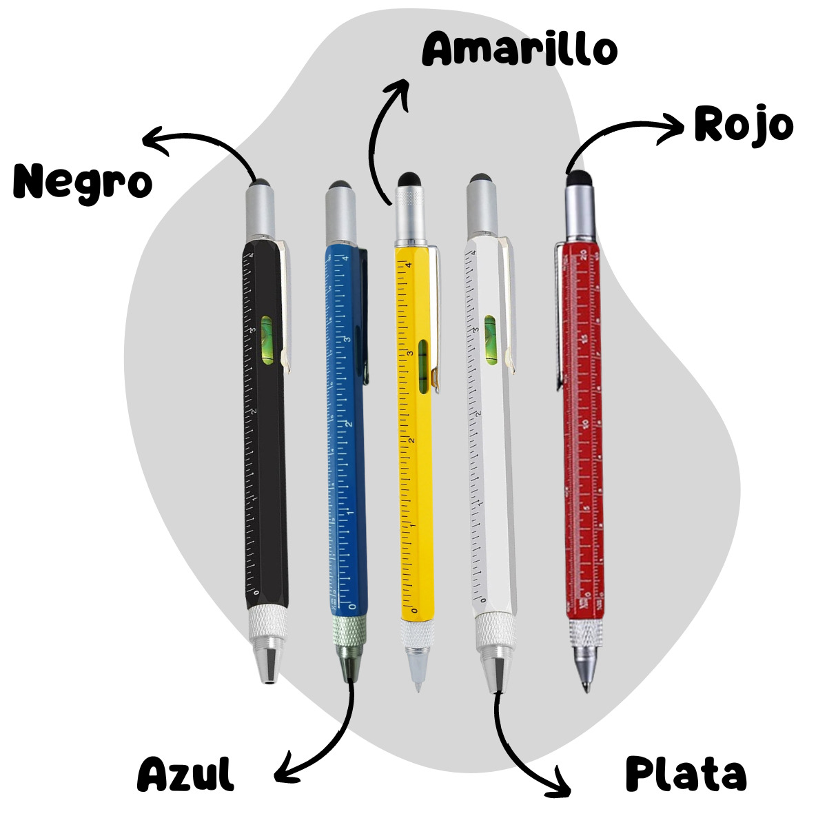 Mini bolígrafo multifunción amarillo