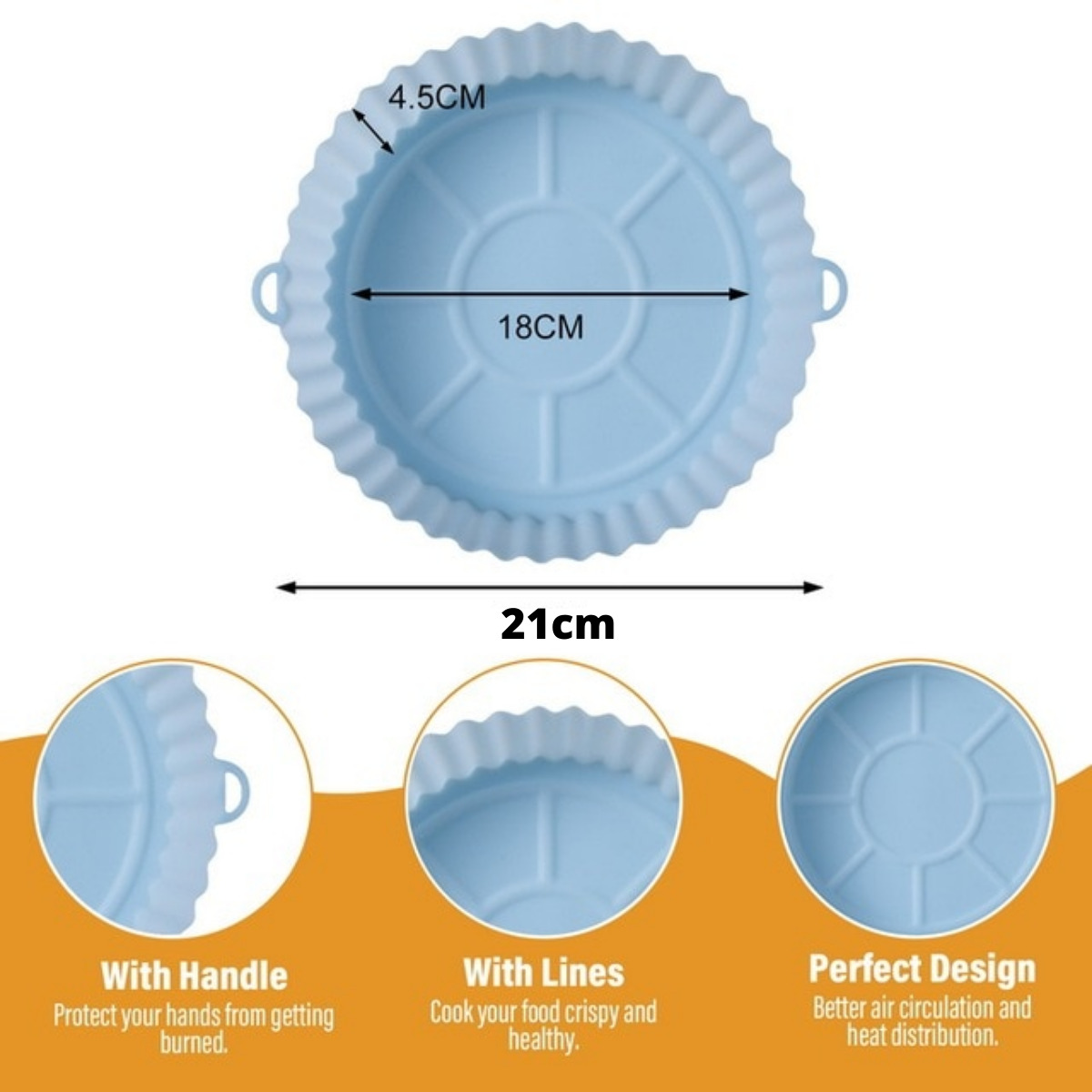 2p Molde Silicon Freidora Aire Circular Reutilizable, Pincel