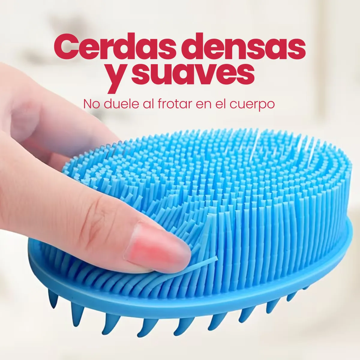 Cepillo Doble Cara Silicona Limpieza Corporal Cabello - Imagen 3