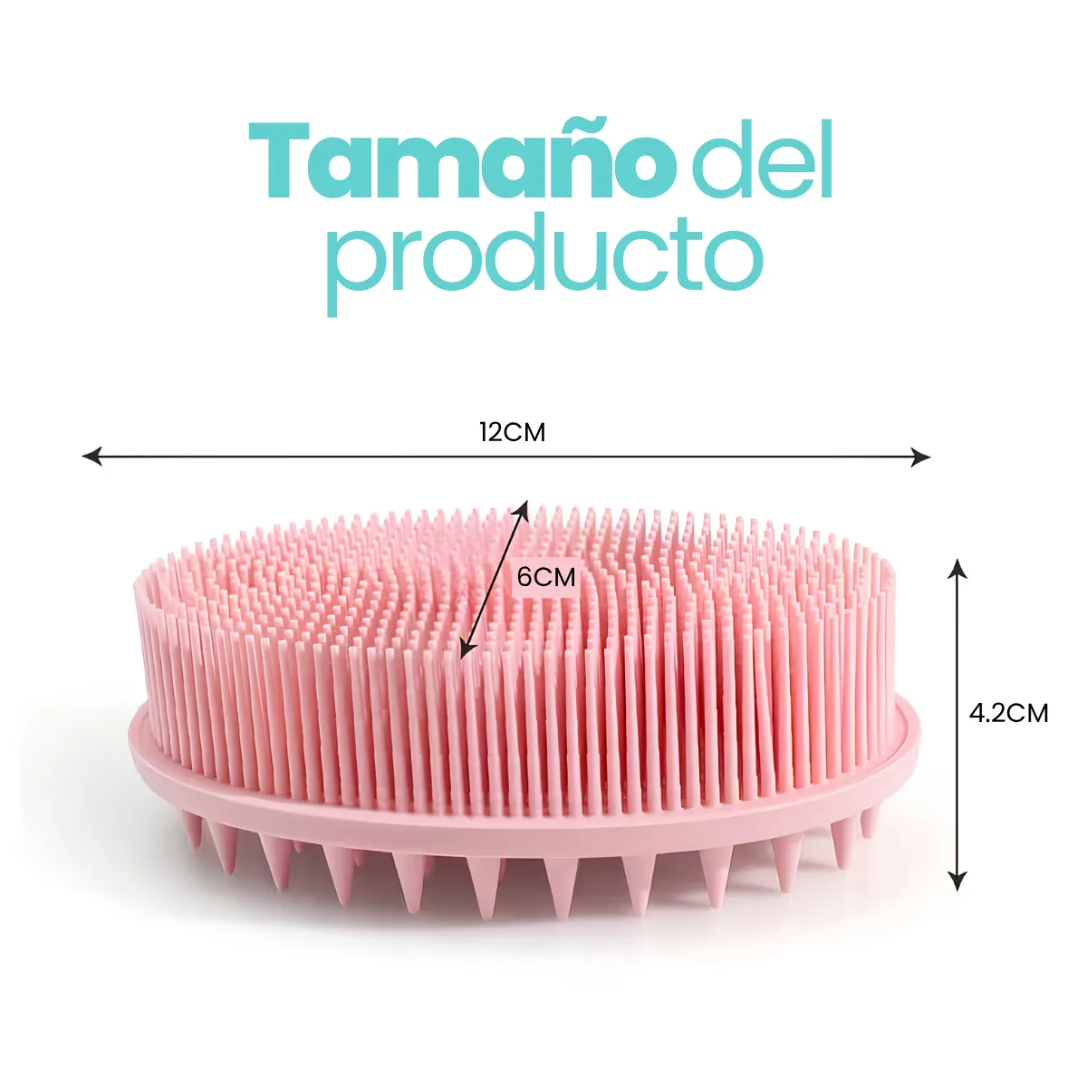 Cepillo Doble Cara Silicona Limpieza Corporal Cabello - Imagen 7
