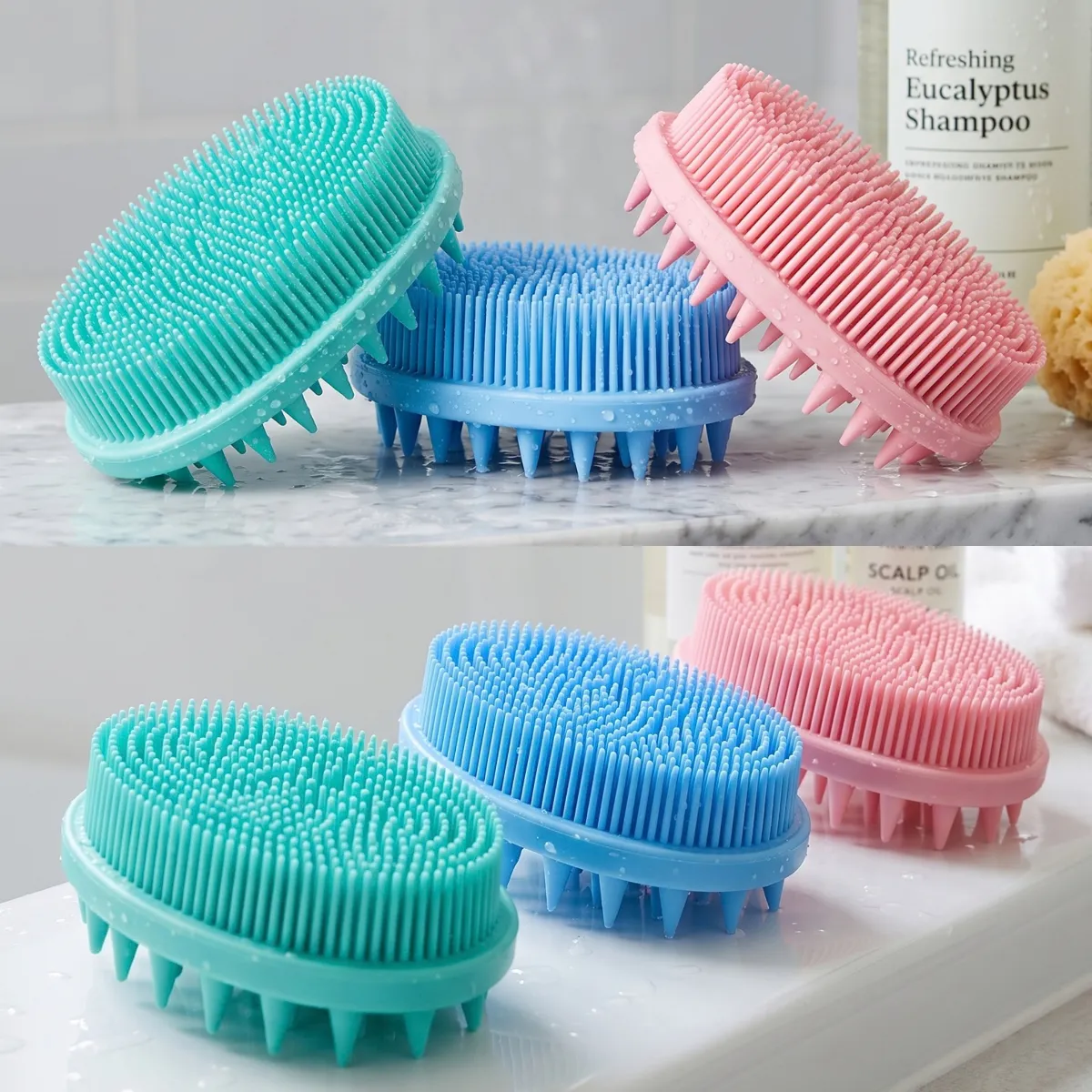 Cepillo Doble Cara Silicona Limpieza Corporal Cabello - Imagen 6