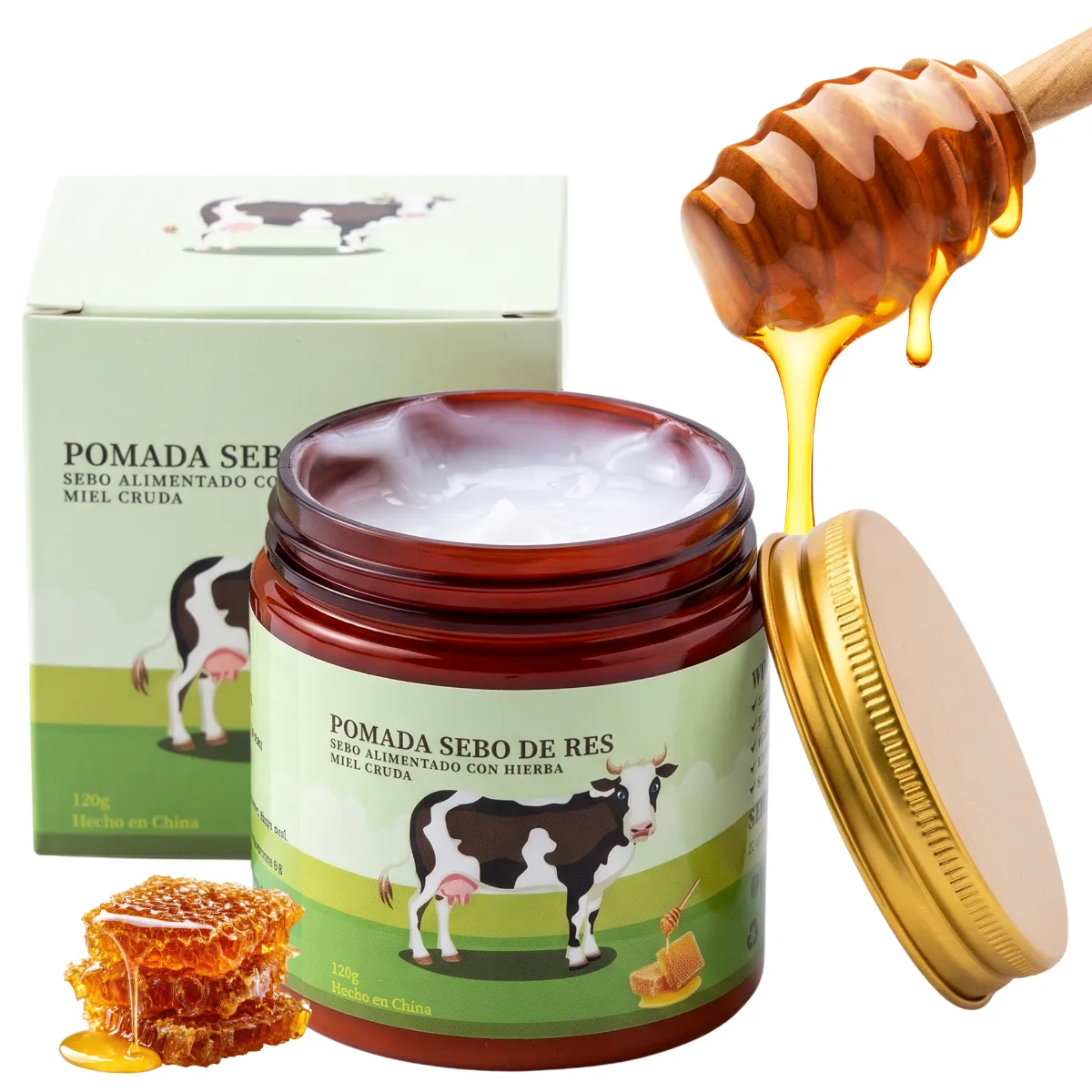Bálsamo Facial Sebo Res Miel 120g Hidratante Cicatrizante