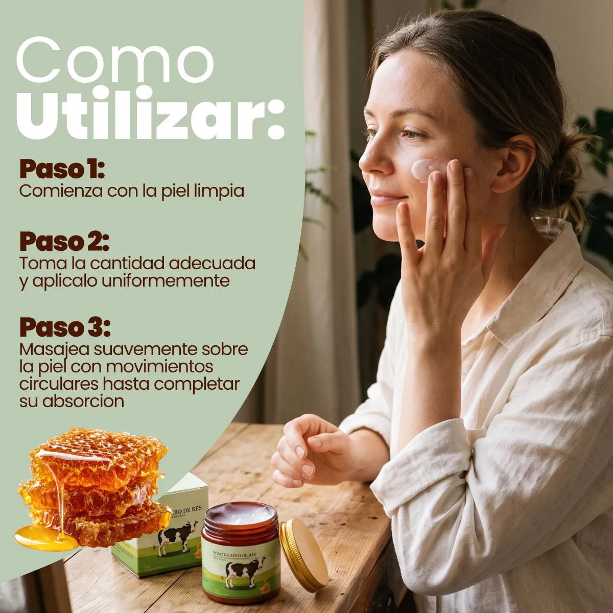 Bálsamo Facial Sebo Res Miel 120g Hidratante Cicatrizante - Imagen 6