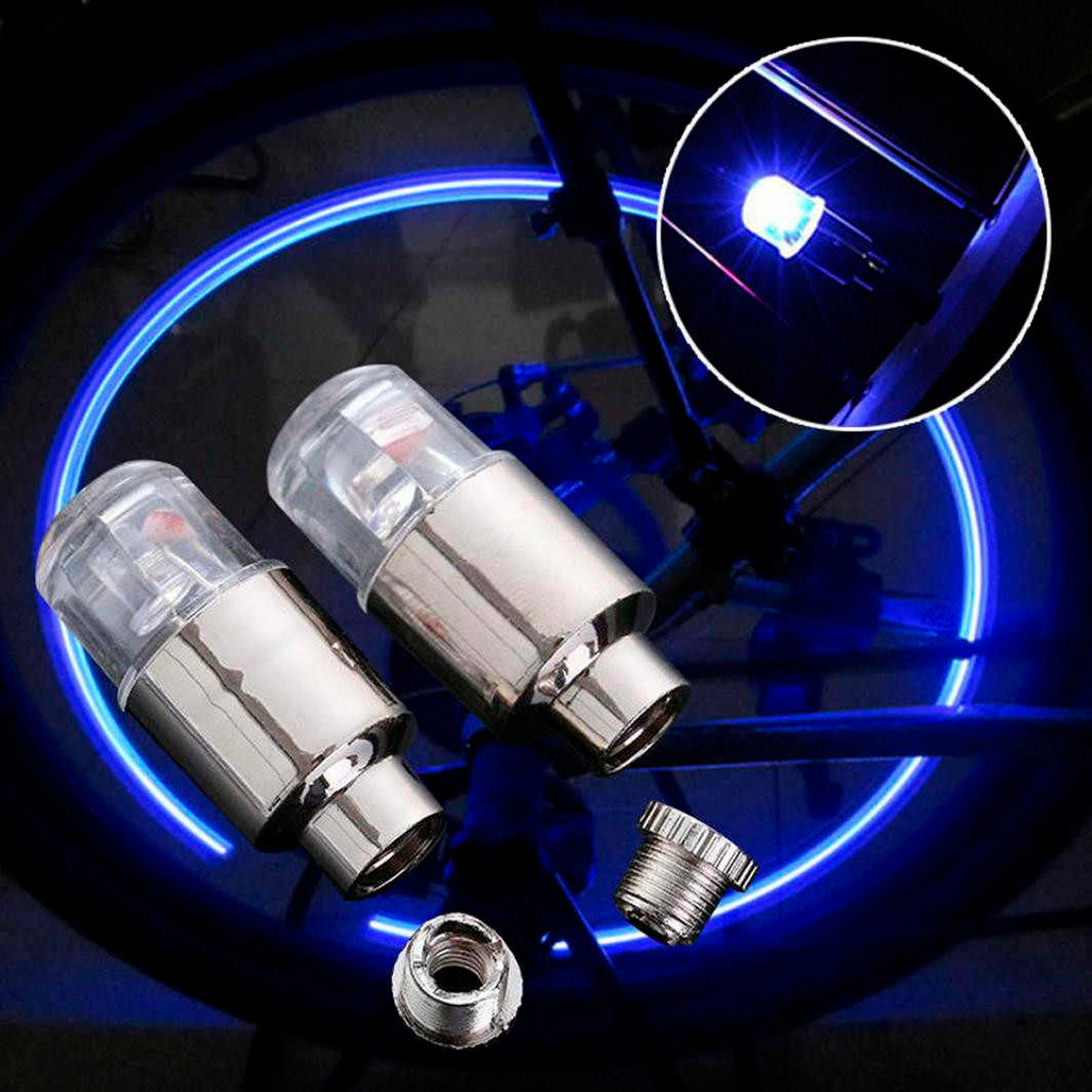 4 Luces LED para Neumático de Coche Motos Tapones de Válvula de Aire para  Carros