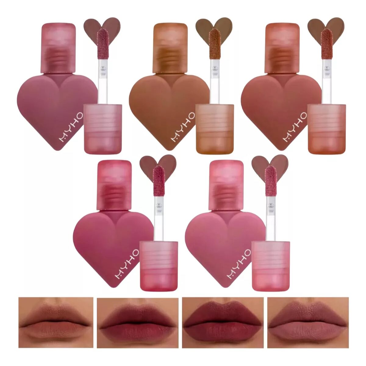 Cuidado Facial Labial Mate Maquillaje Natural Nude Corazón Lip Tint Matte Labios Belleza