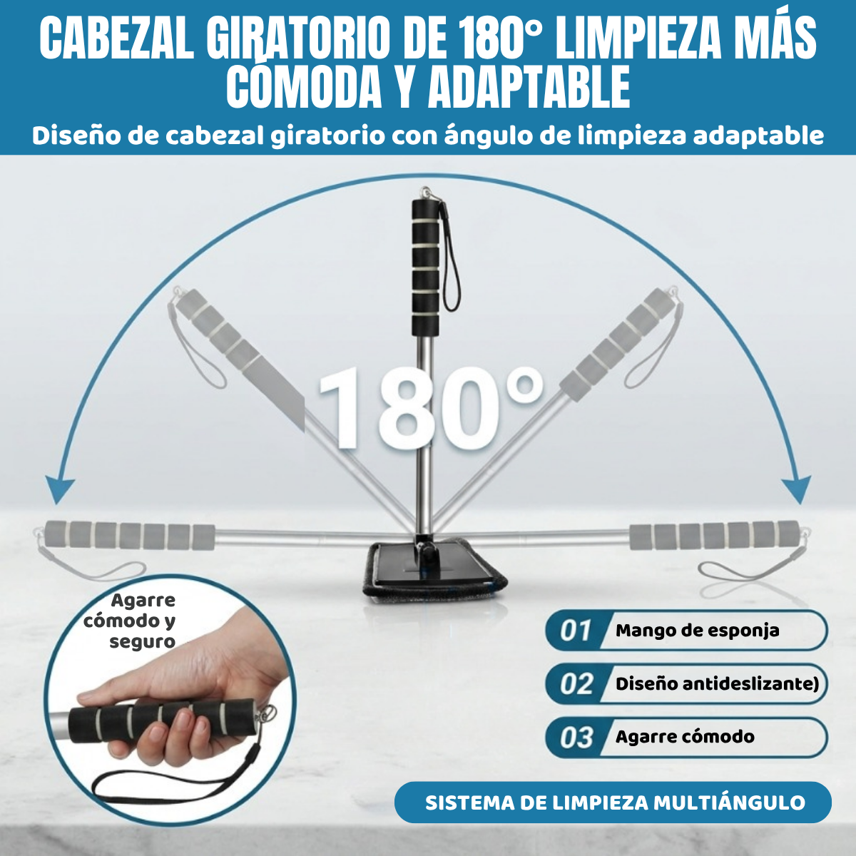 Limpiador Extensible Parabrisas con Mopa de Microfibra Auto - Imagen 4