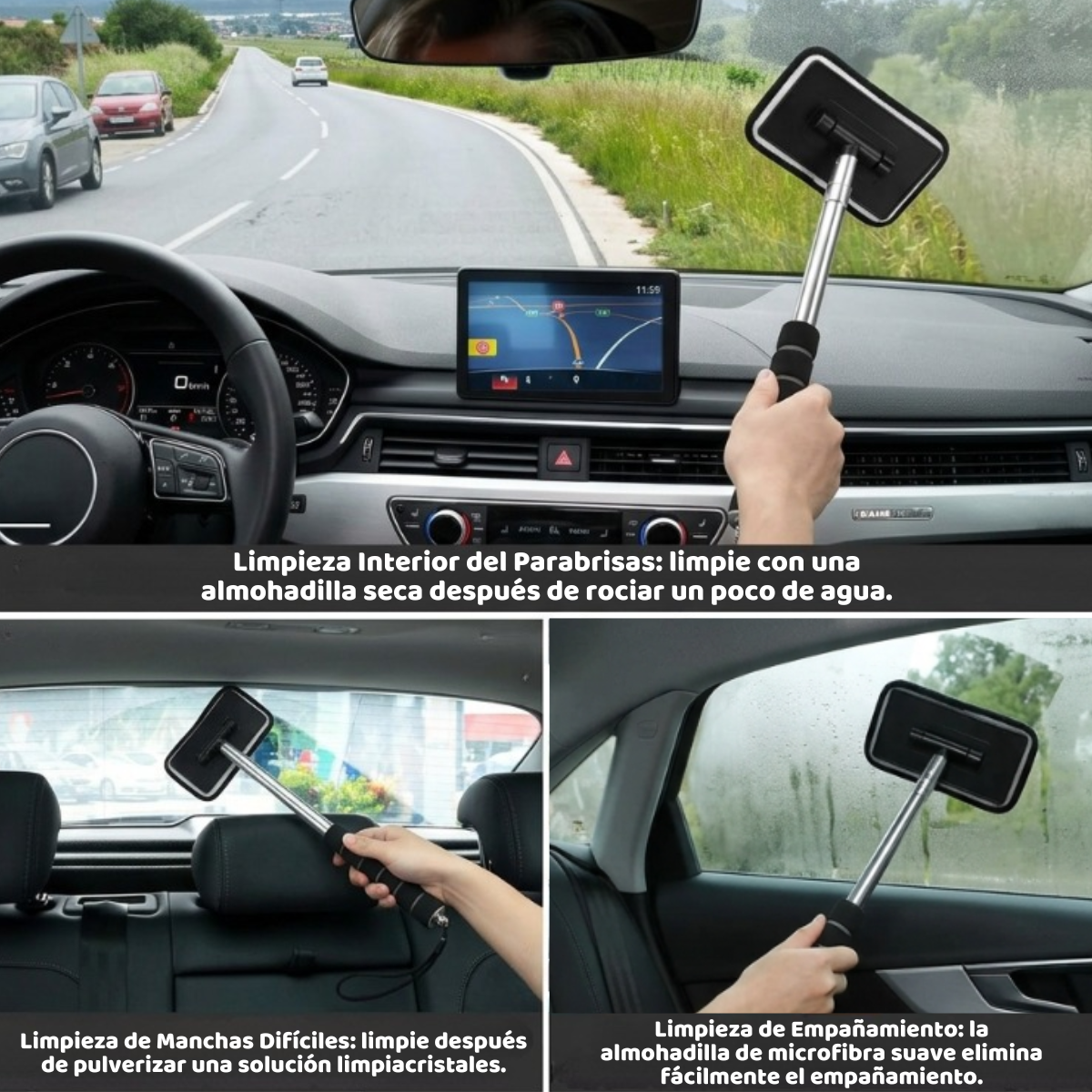 Limpiador Extensible Parabrisas con Mopa de Microfibra Auto - Imagen 5