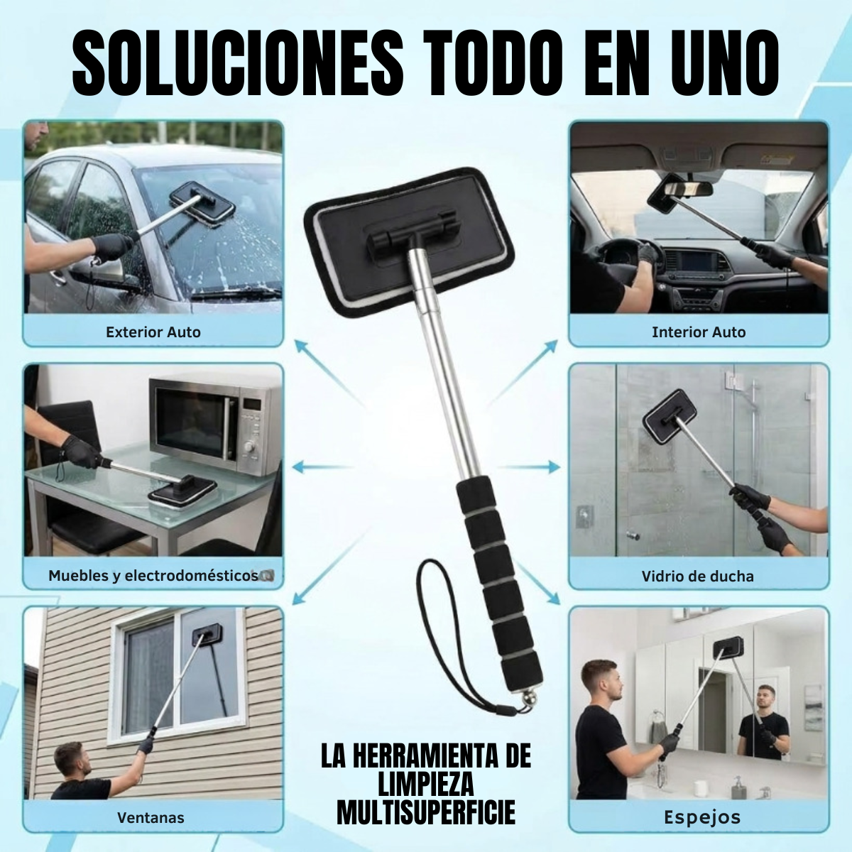 Limpiador Extensible Parabrisas con Mopa de Microfibra Auto - Imagen 6