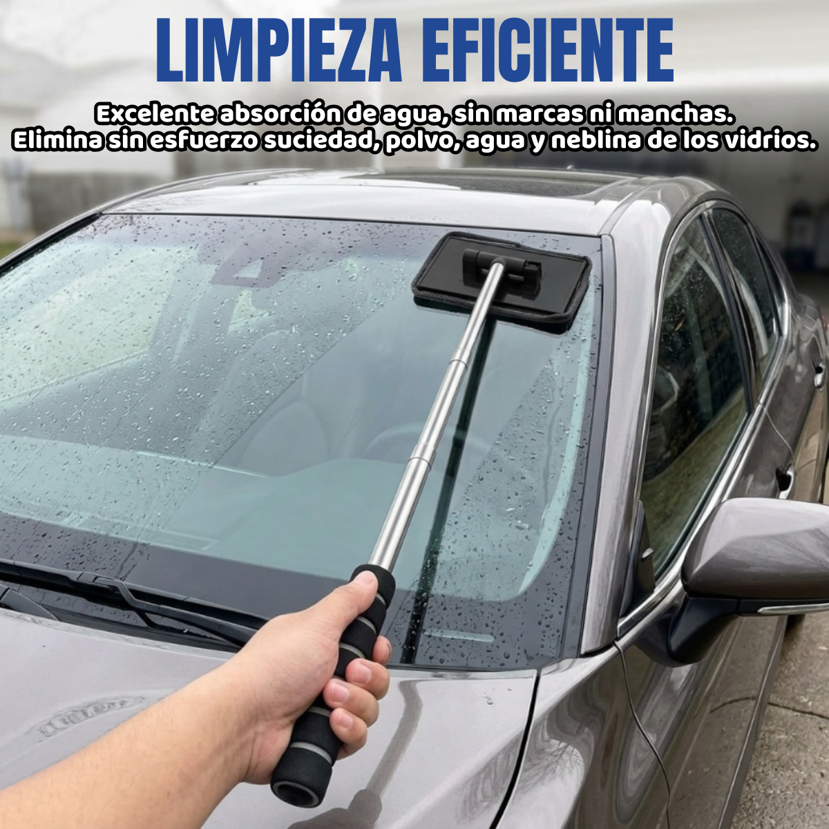 Limpiador Extensible Parabrisas con Mopa de Microfibra Auto - Imagen 7