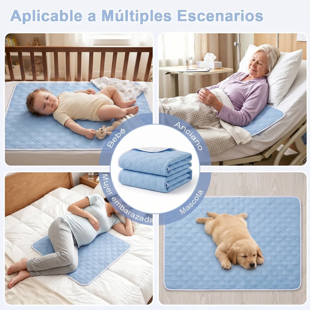 Cubre Colchón Impermeable Manta Incontinencia Lavable 80x120 - Imagen 3