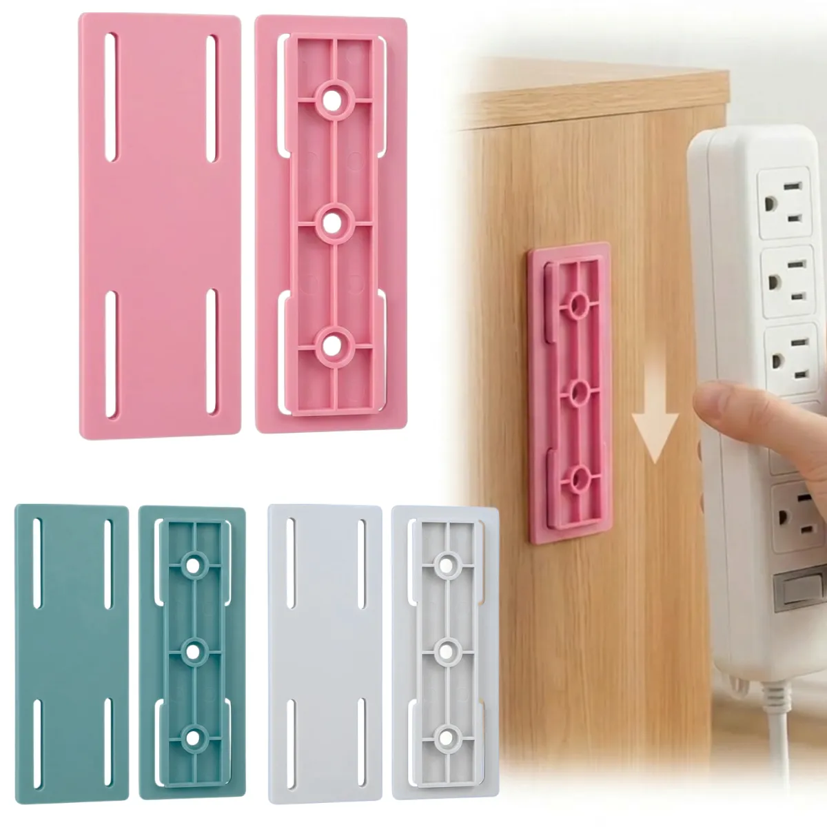 Soporte para Multicontacto Adhesivo Organizador 3 Pz