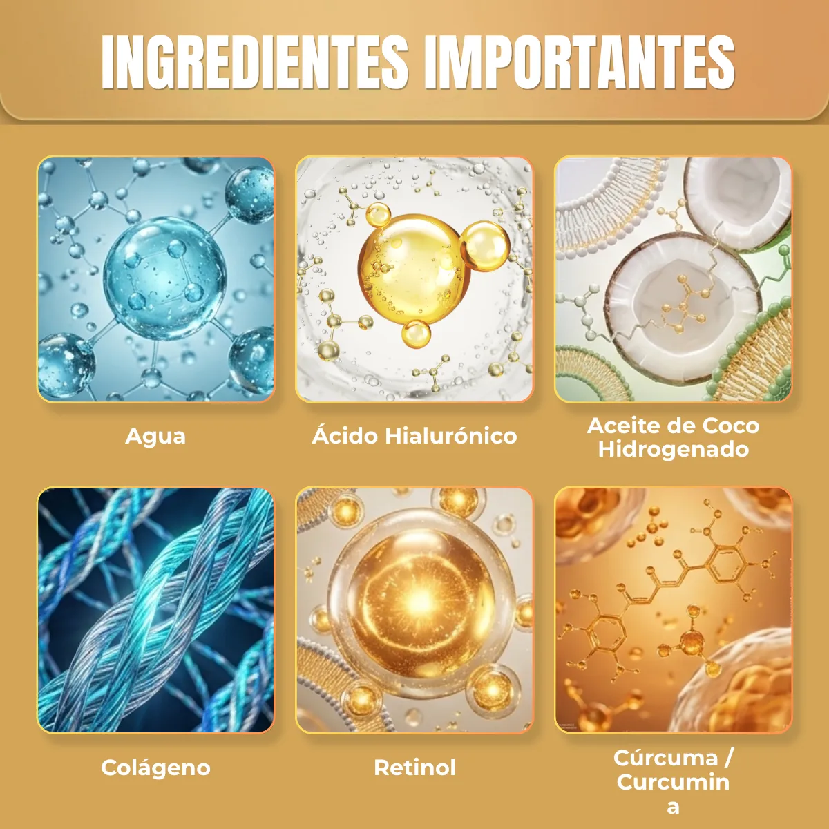 Crema en Barra para Rostro y Cuello con Retinol, Colágeno y Ácido Hialurónico - Imagen 5