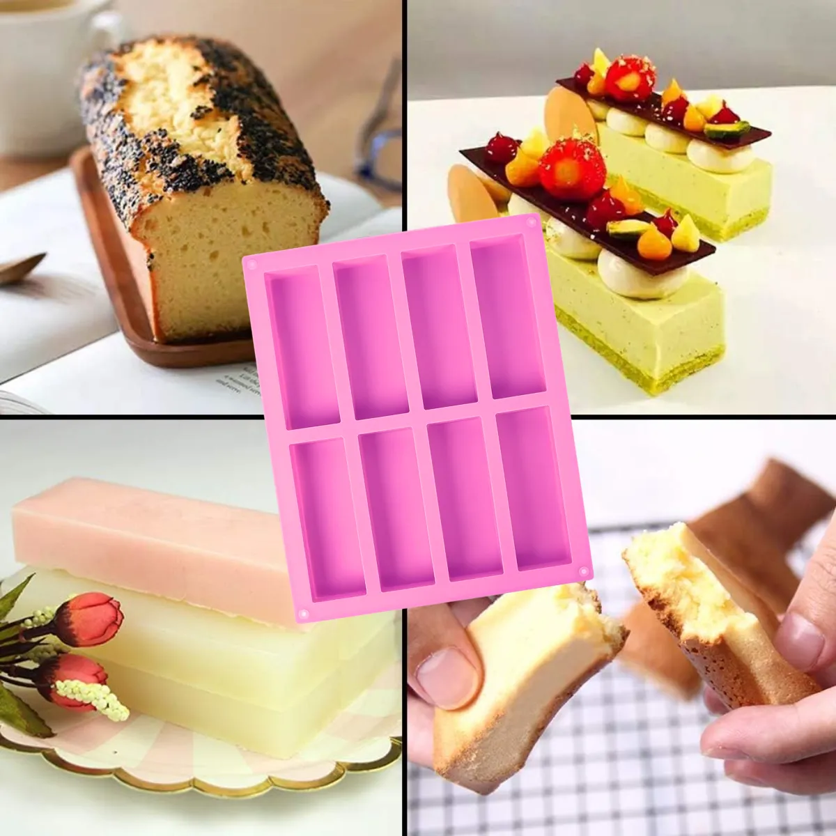 Molde Silicona Barras Proteina Chocolate 8 Cavidades 1 Pieza - Imagen 5
