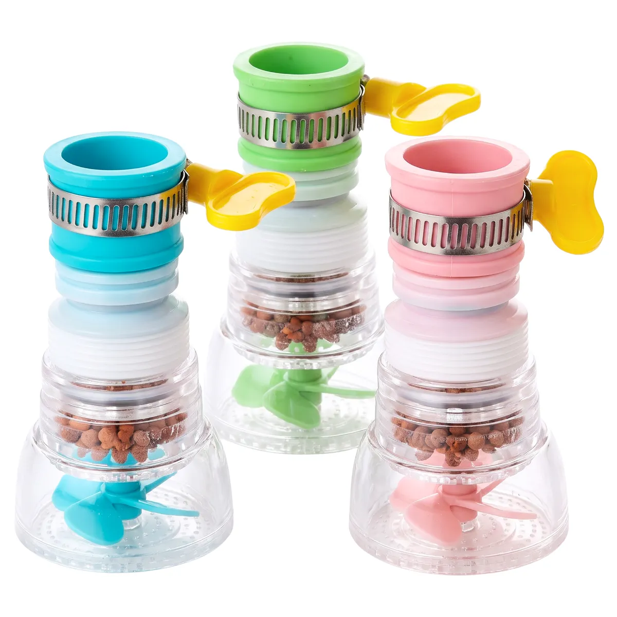 3 Filtros Ahorro Agua Boquilla Grifo Rociador Giratorio 360°