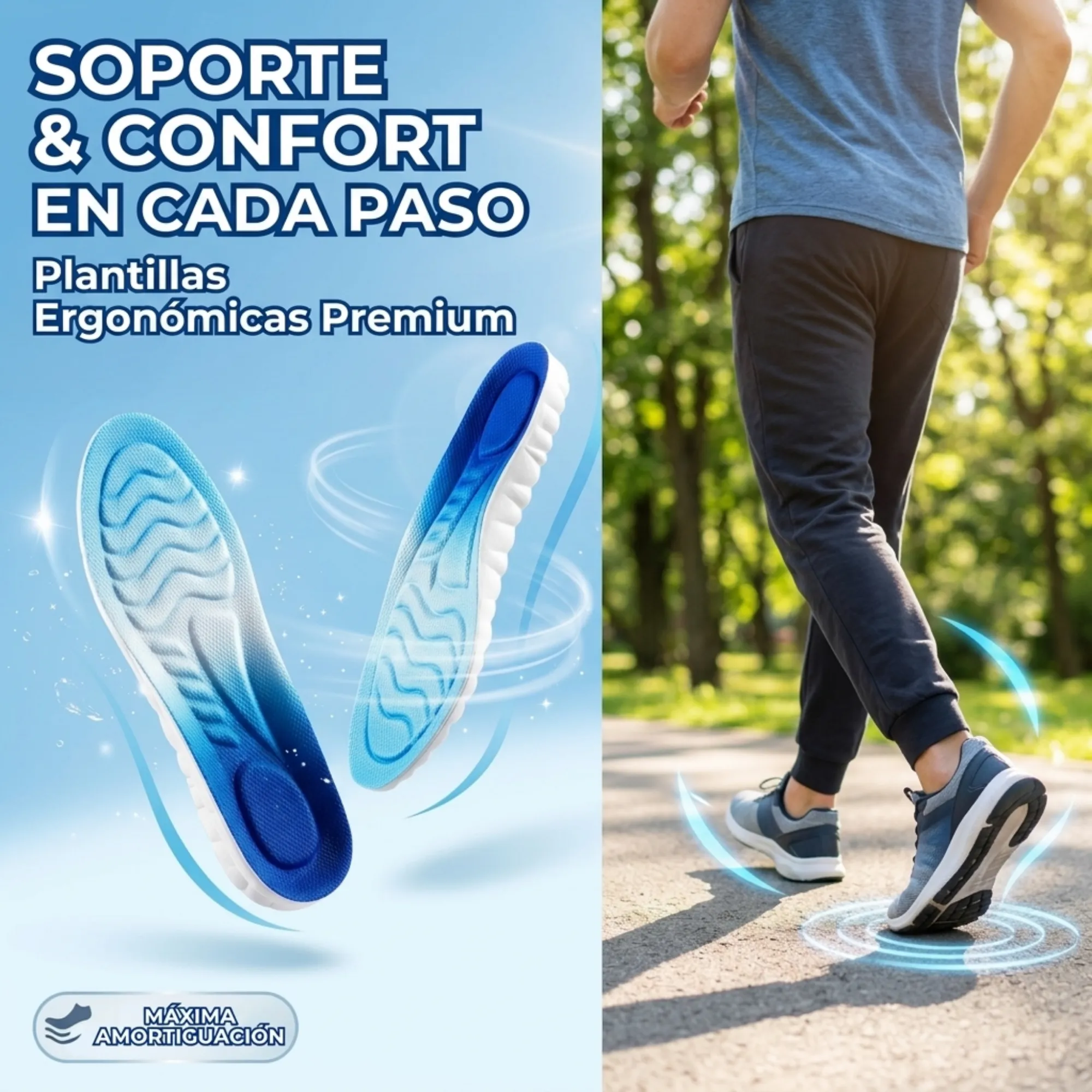 Plantilla Memory Foam Ortopédica: Soporte Deportivo (1 Par) - Imagen 8