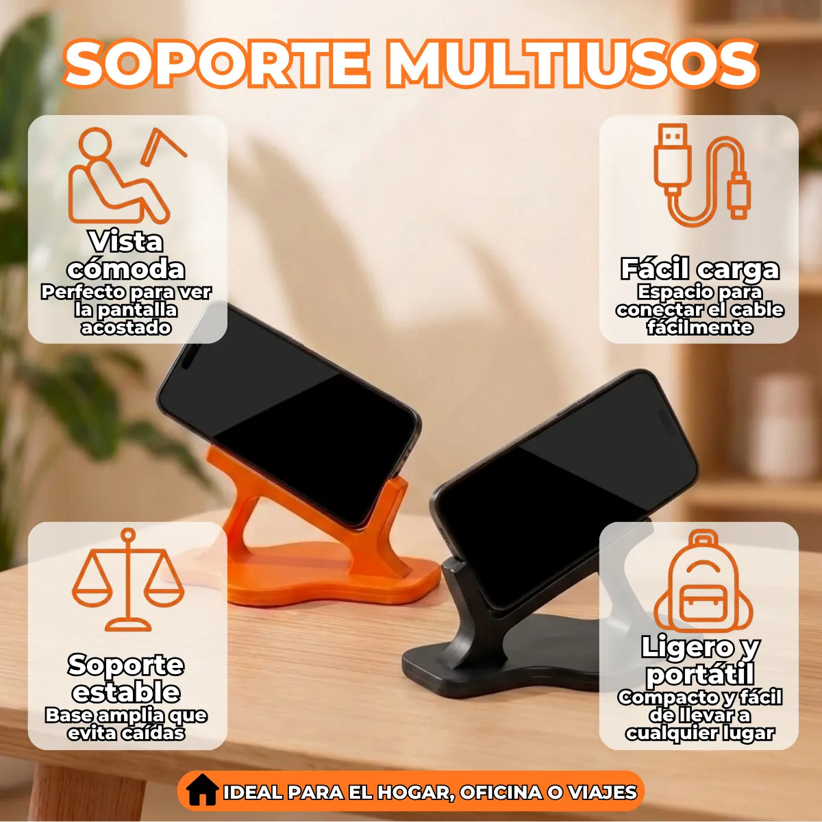 Soporte Celular Cama: Base Manos Libres Anticaídas 1pz - Imagen 3