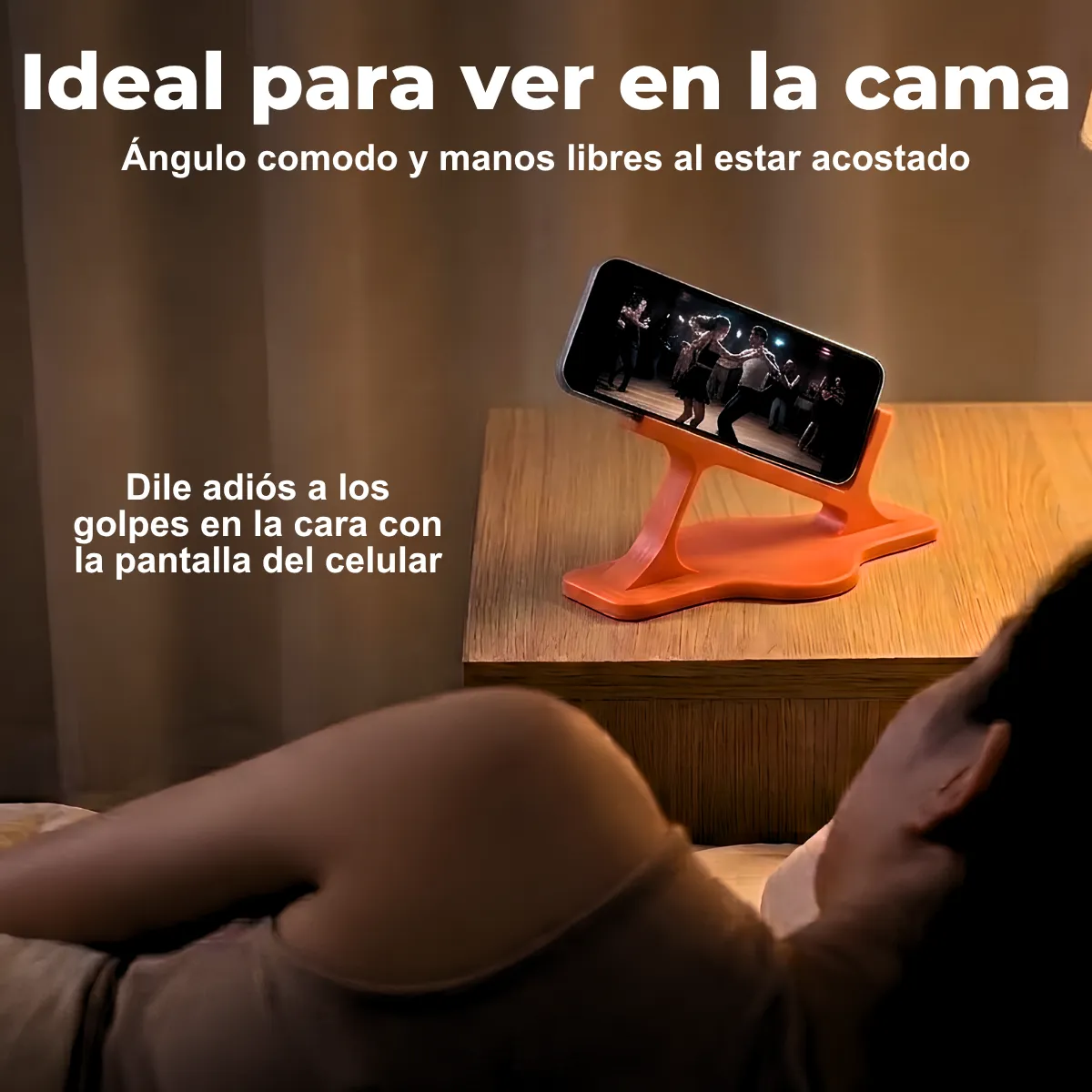 Soporte Celular Cama: Base Manos Libres Anticaídas 1pz - Imagen 4