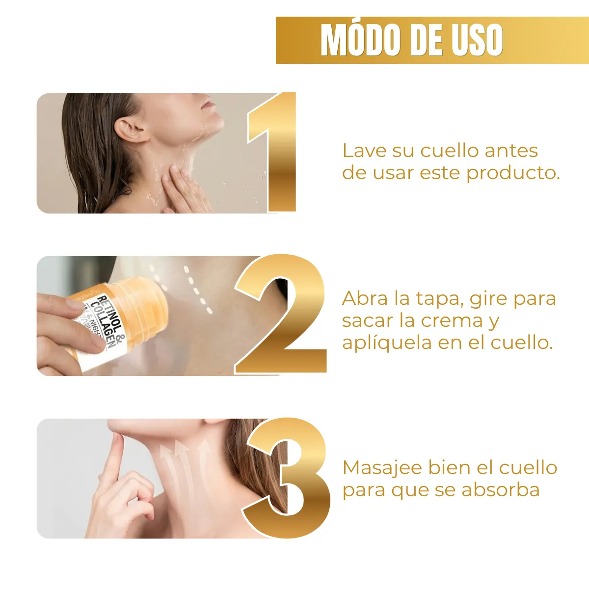 Crema en Barra para Rostro y Cuello con Retinol, Colágeno y Ácido Hialurónico - Imagen 6