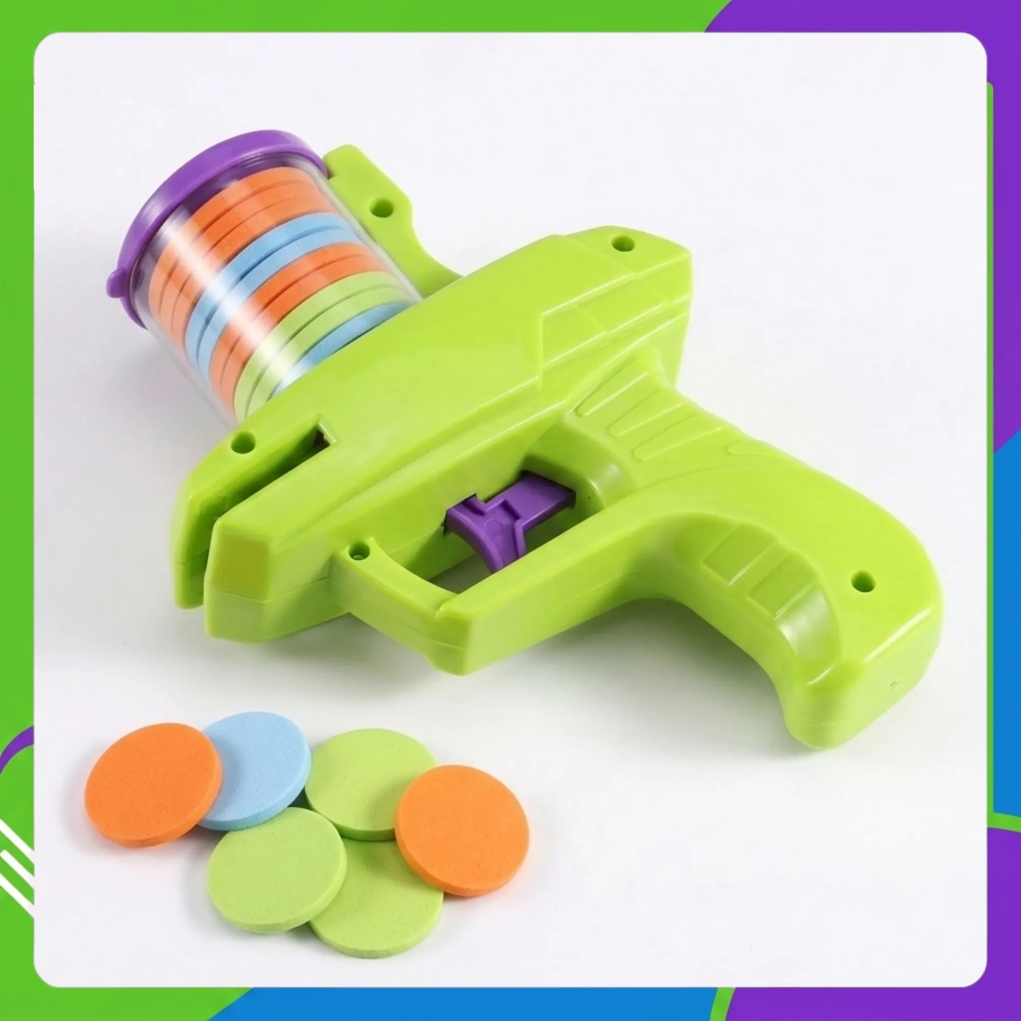 Pistola Juguete Lanzadora de Discos de Espuma Automática 1pz - Imagen 9