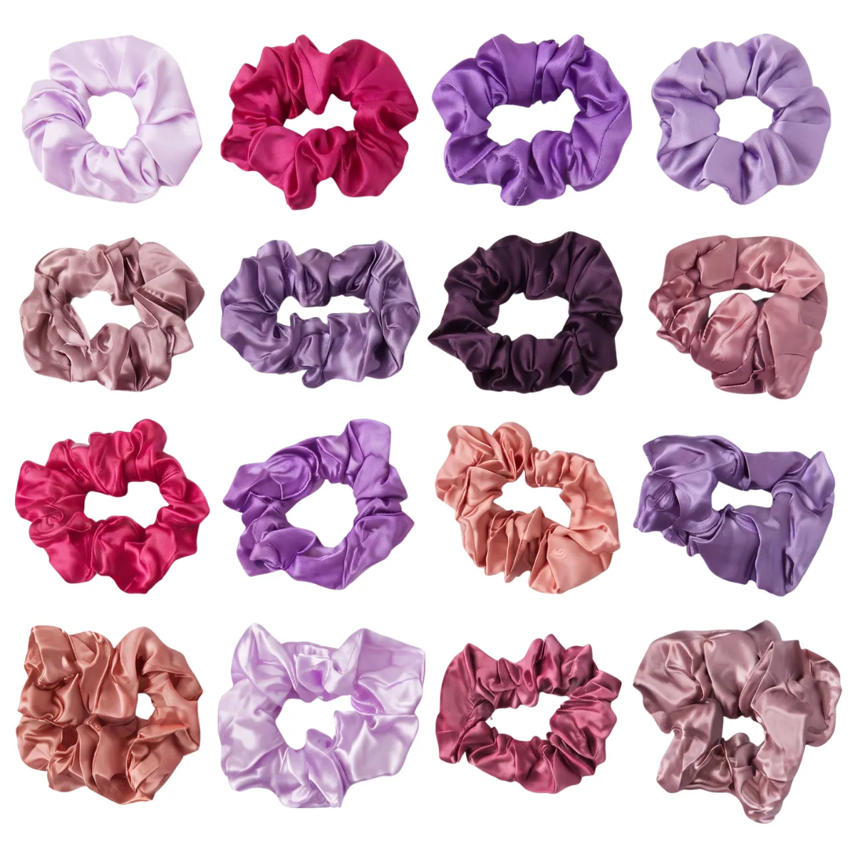 16 Ligas Scrunchies De Satén Elásticas Para Cabello Peinado