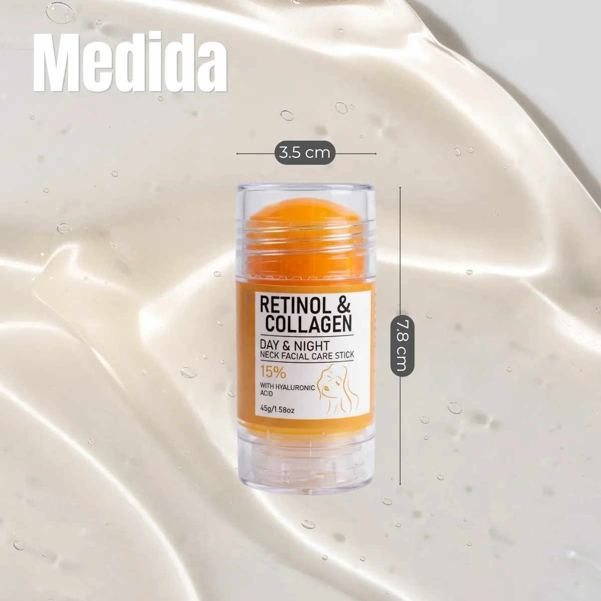 Crema en Barra para Rostro y Cuello con Retinol, Colágeno y Ácido Hialurónico - Imagen 2