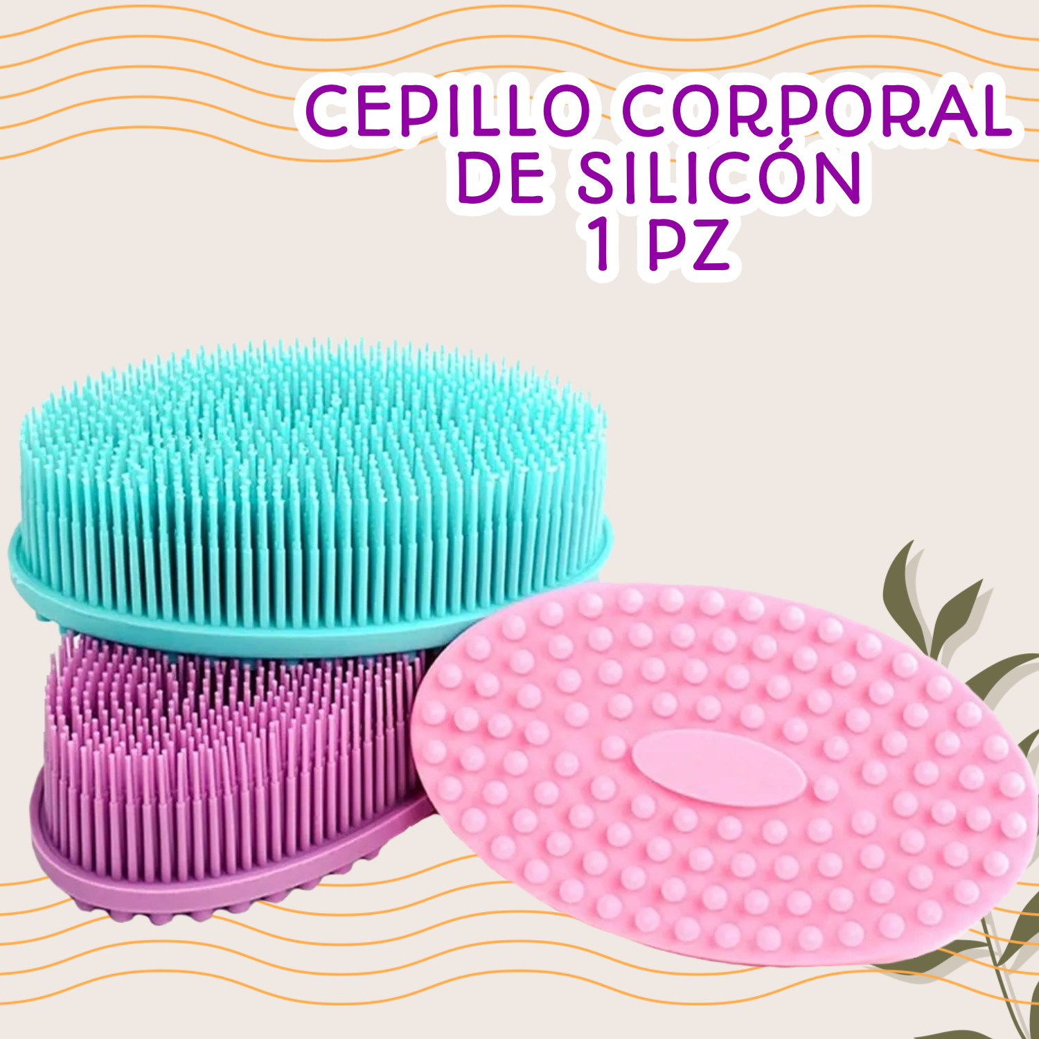 1pz Cepillo Corporal De Silicon Portátil Texturas Suave