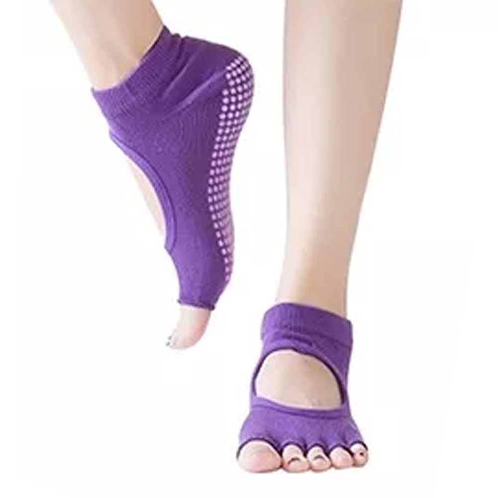 Calcetines de yoga antideslizantes de cinco dedos para mujer, antidesl –