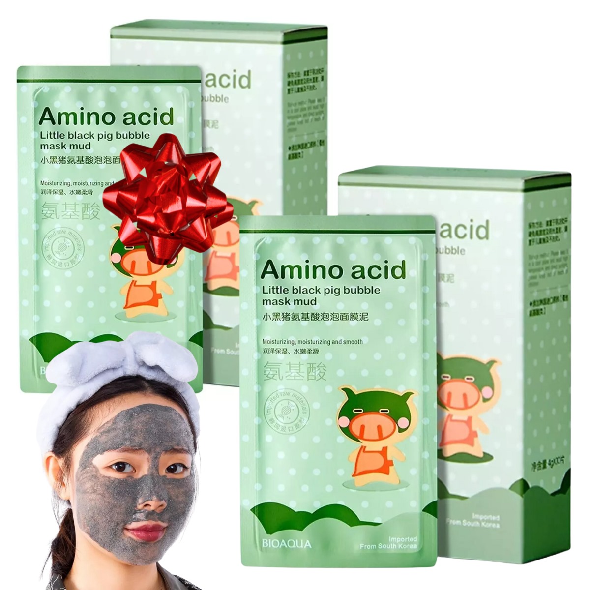 2 X 1 Mascarilla Facial Burbujeante Acné Exfoliante Granos Limpieza Facial Mask Belleza Cuidado Facial