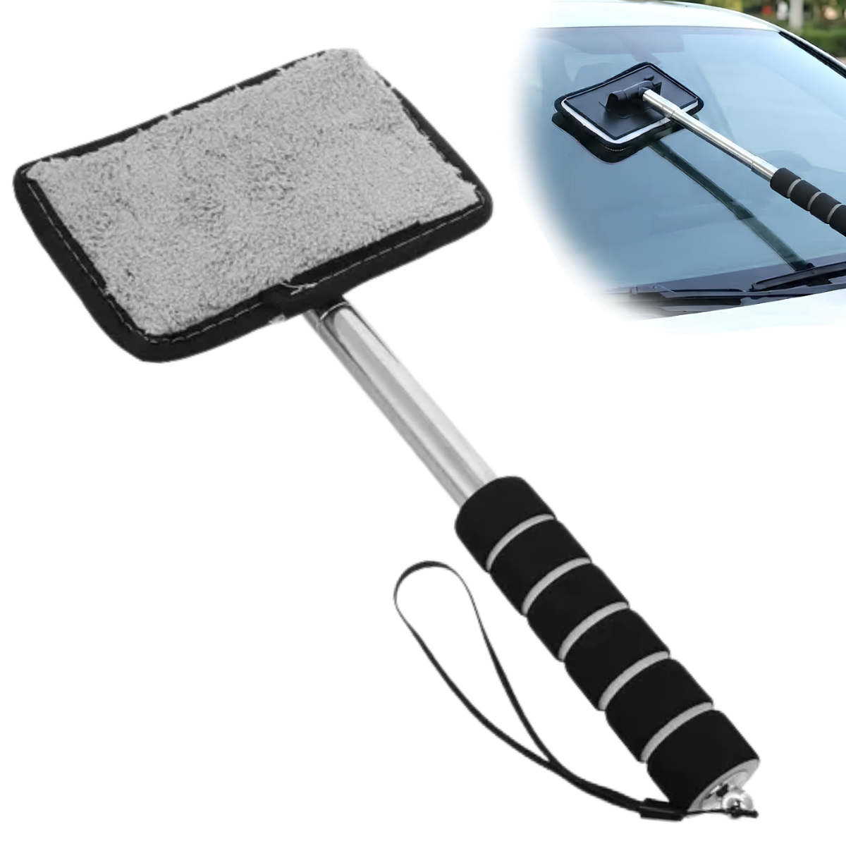 Limpiador Extensible Parabrisas con Mopa de Microfibra Auto