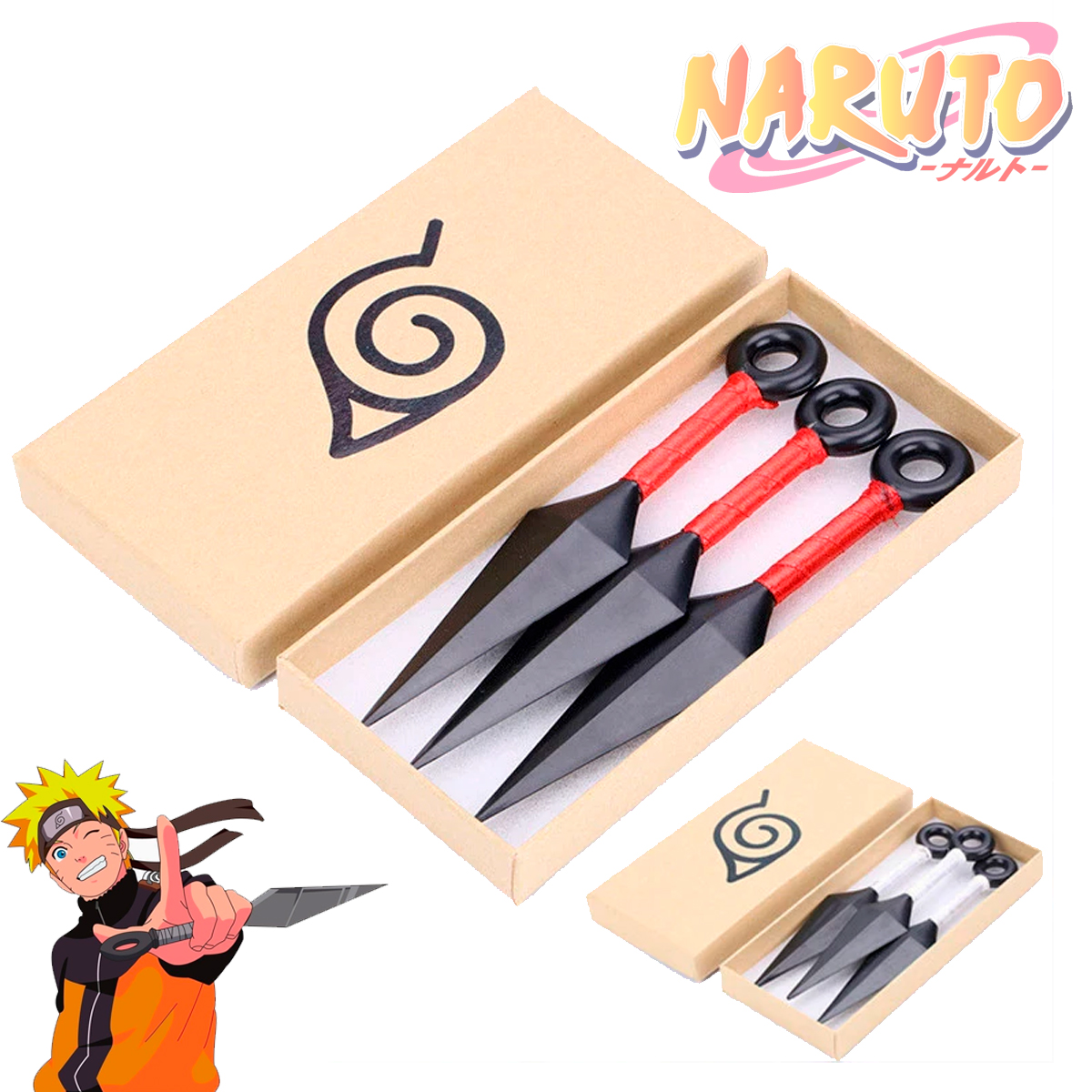 Set 3 Kunai Naruto Anime Cosplay Cuchillas Anime De Plástico