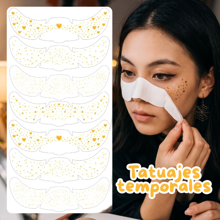 Tatuaje de pecas glitter Tatuaje de pecas glitter