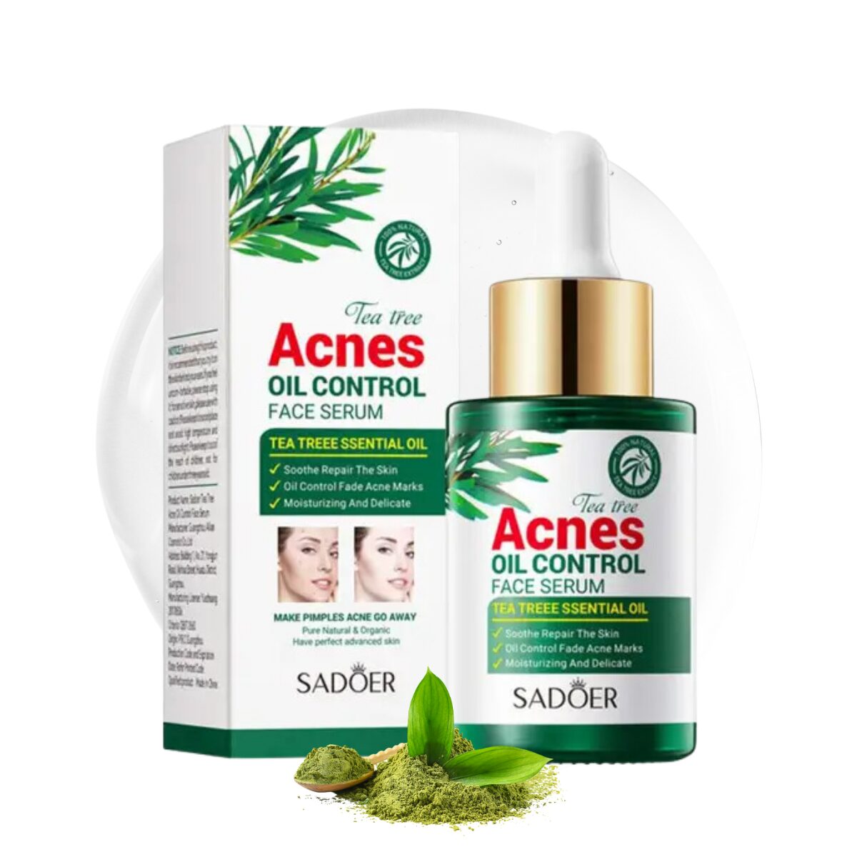 Serum Cuidado Facial Ácido Salicílico Té Verde Control Acné Cuidado De La Piel Acné Belleza